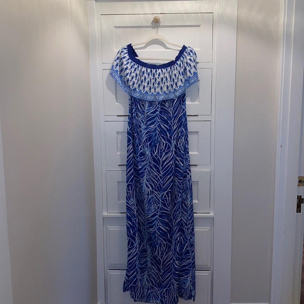 Lilly Pulitzer blue and white maxi